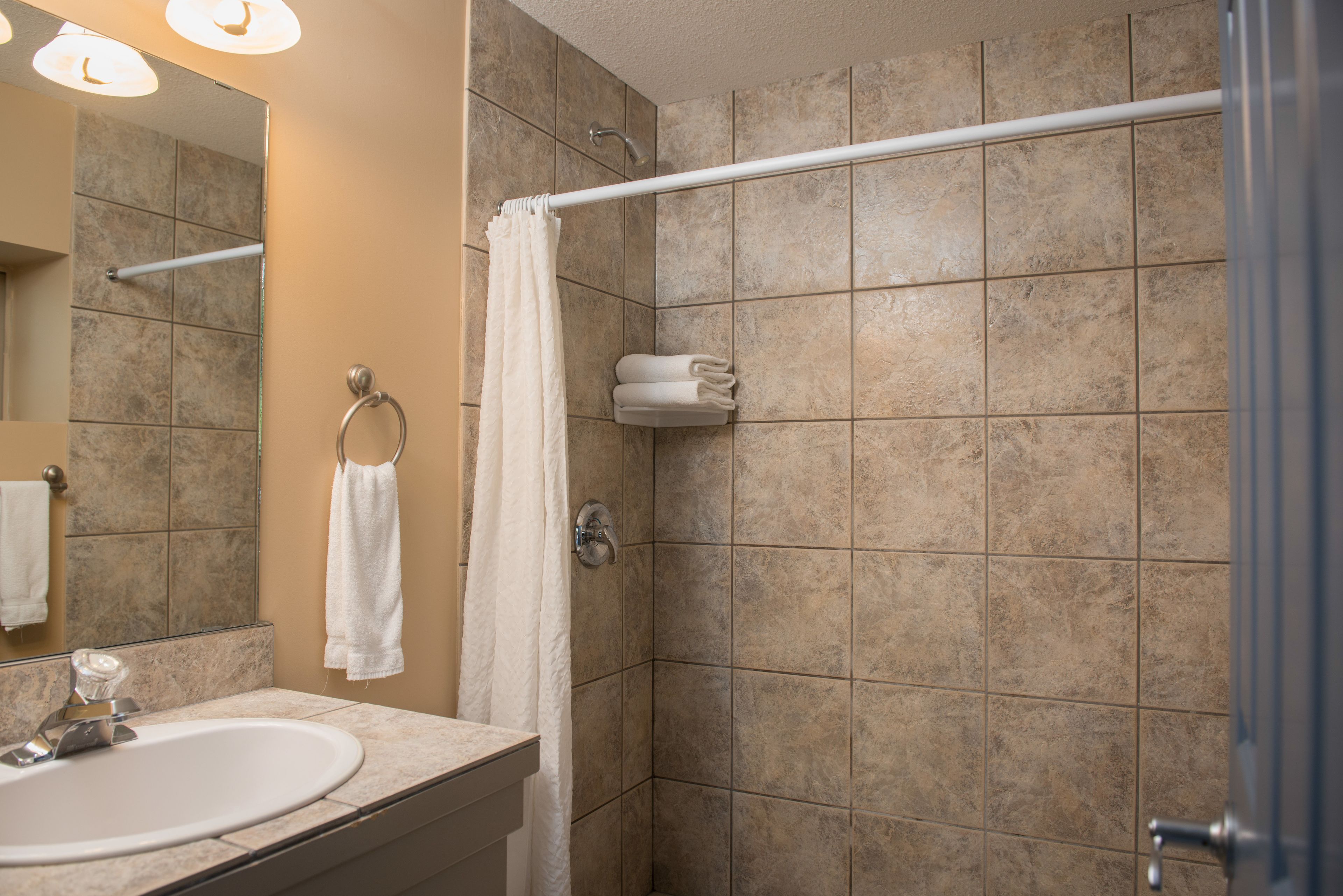 free toiletries, hair dryer, towels