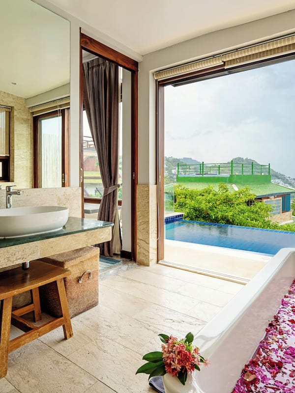 2 Bedrooms Ocean View Pool Villa | Bathroom | Designer toiletries, hair dryer, bathrobes, slippers