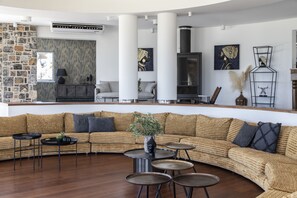 Villa Noura with Private Pool, Sea View | Living room