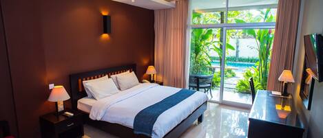 Chambre Exécutive | Bureau, lits pliants/supplémentaires, Wi-Fi gratuit, draps fournis