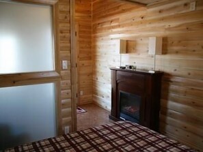 تلفزيون بشاشة مسطحة بحجم 42-بوصة يعرض قنوات فضائية، تلفزيون، مدفأة