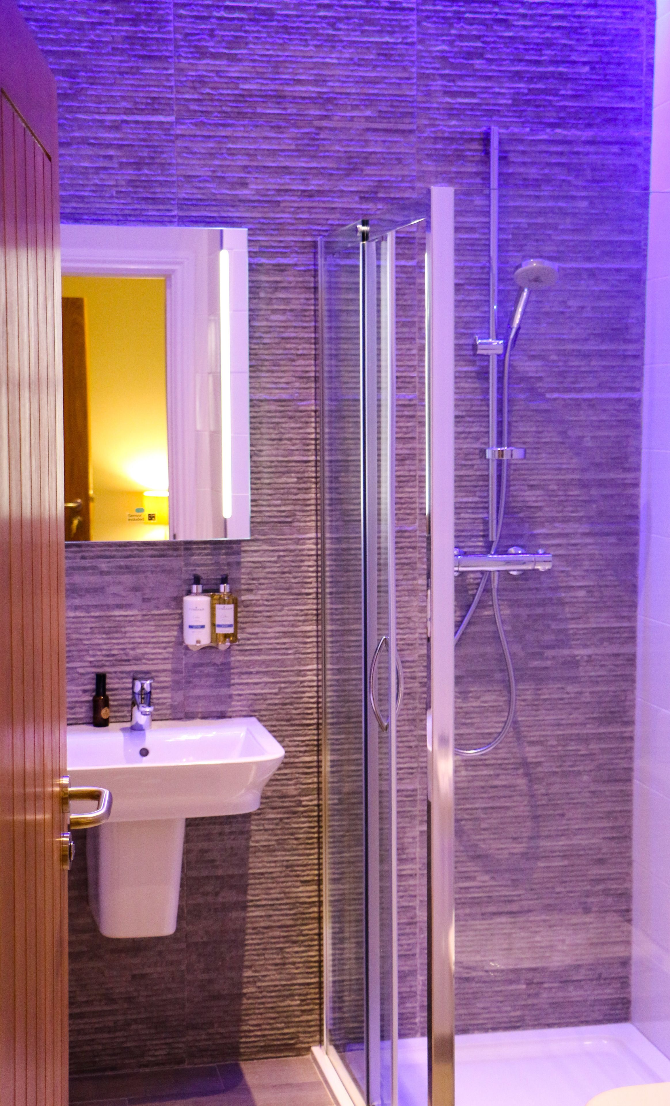 free toiletries, hair dryer, towels