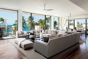 Penthouse, 4 Bedrooms, Oceanfront (With Den) | Living room | Flat-screen TV, iPod dock, pay films - Residences at Dorado Beach, a Ritz-Carlton Reserve (Dorado)