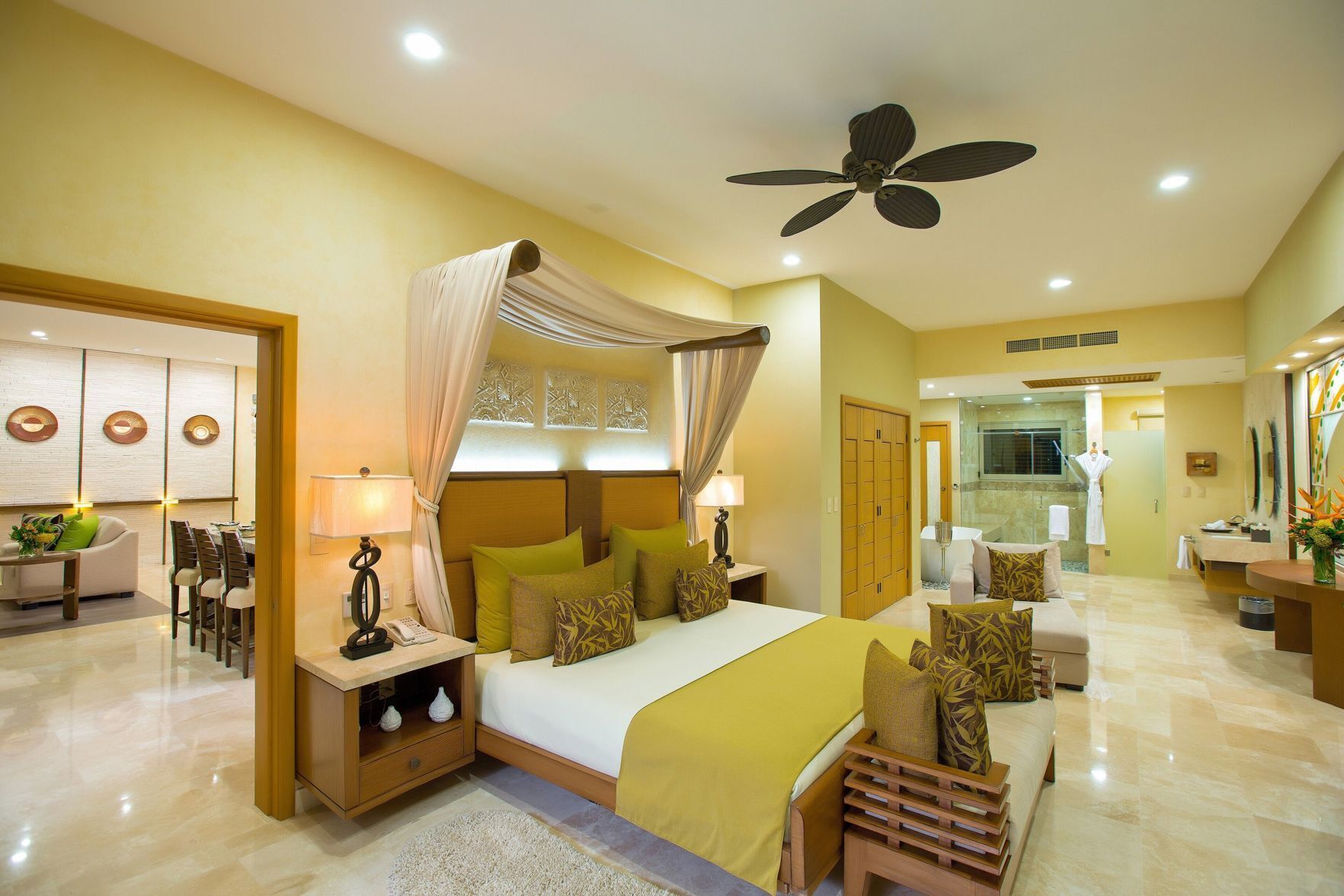 Premium bedding, down comforters, minibar, in-room safe