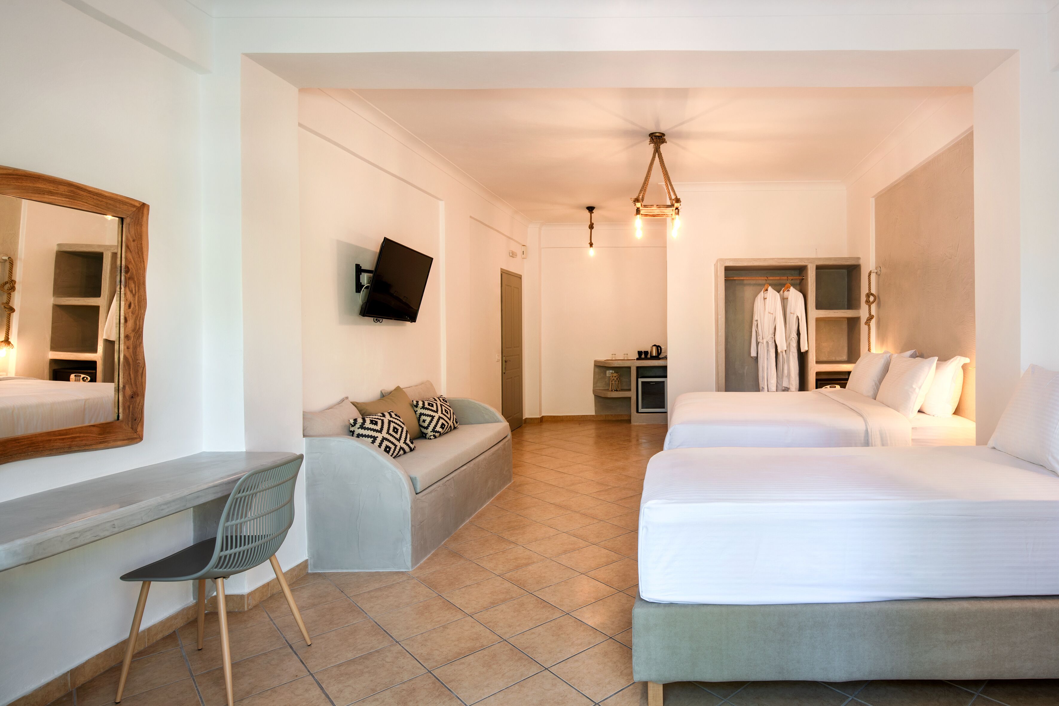 family suite | frette italian sheets, premium bedding, down duvets, pillow-top beds