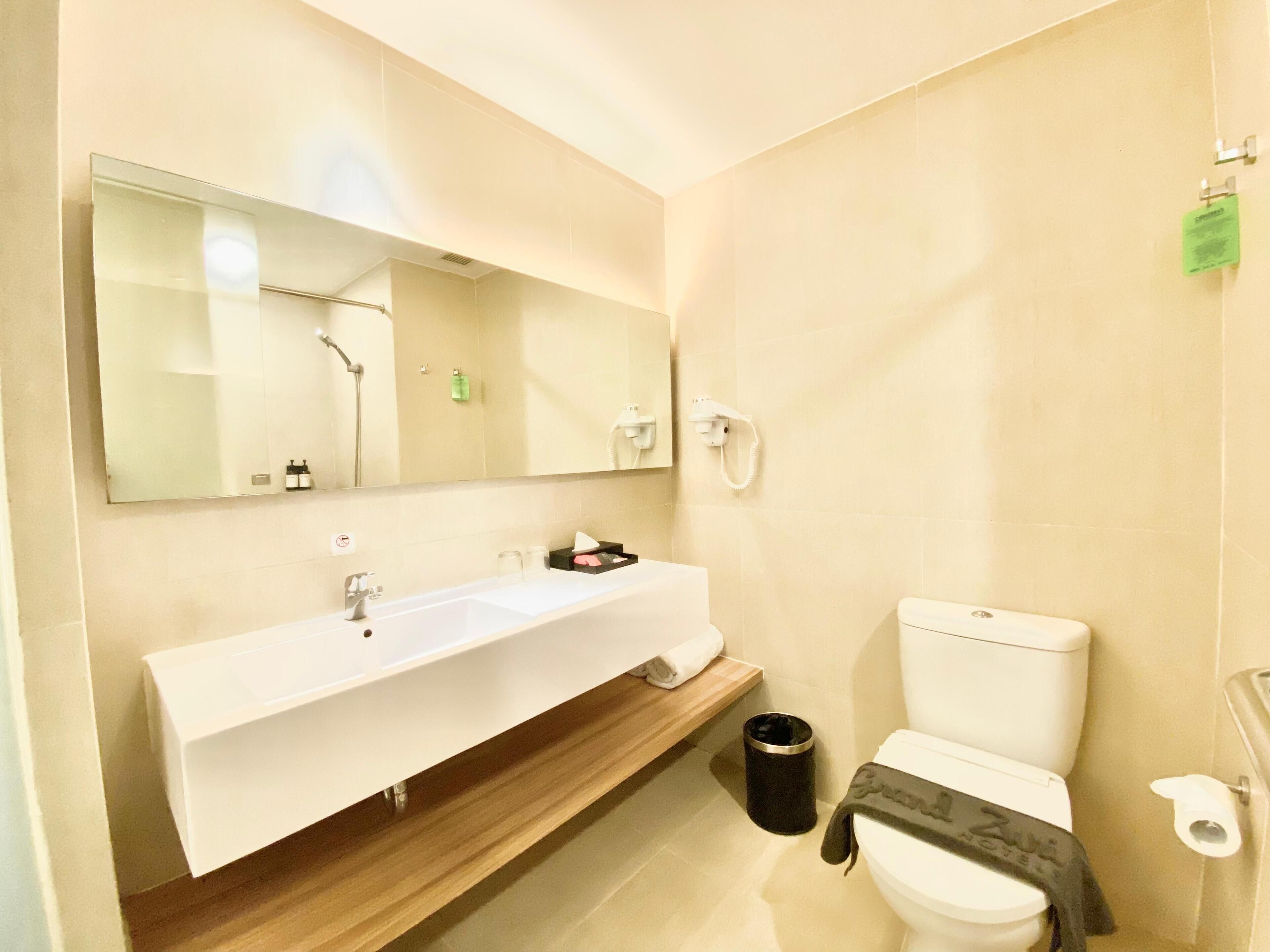 free toiletries, hair dryer, bathrobes, slippers