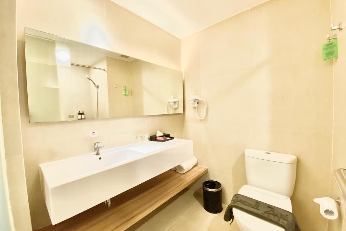 free toiletries, hair dryer, bathrobes, slippers