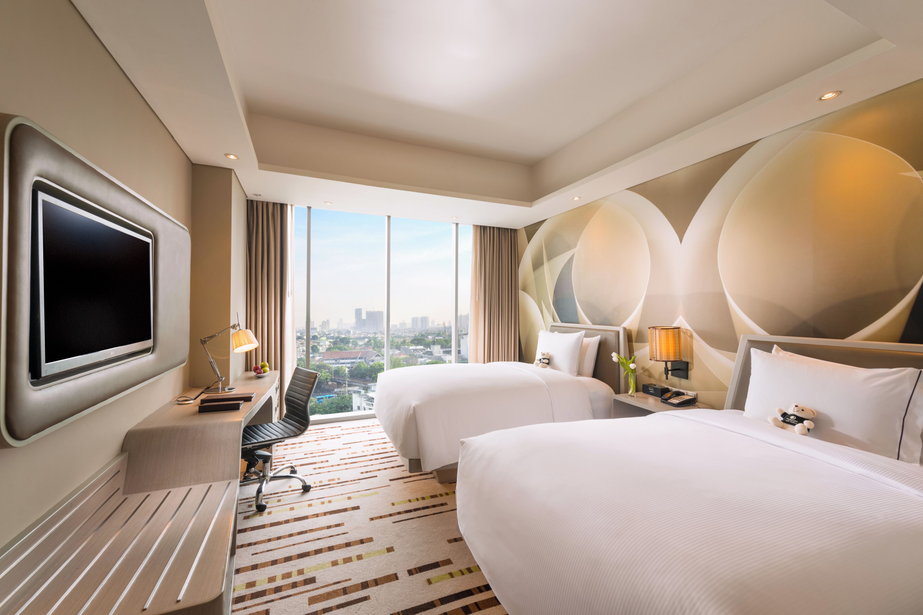 Ropa de cama de alta calidad y minibar 