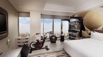 Room, 1 King Bed (Fitness) | Premium bedding, minibar, in-room safe, desk