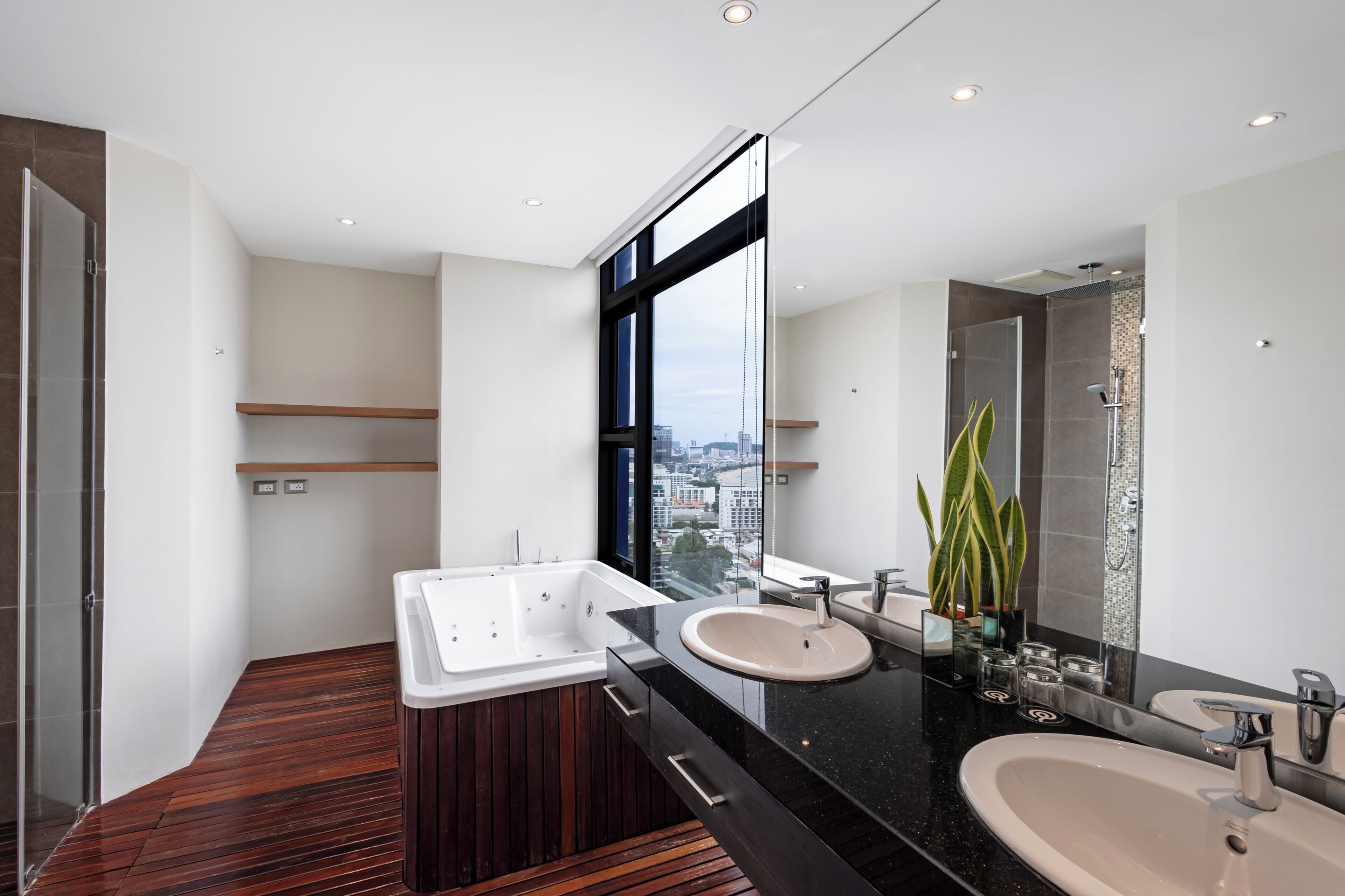 Executive Suite | Bathroom | Designer toiletries, hair dryer, bathrobes, slippers
