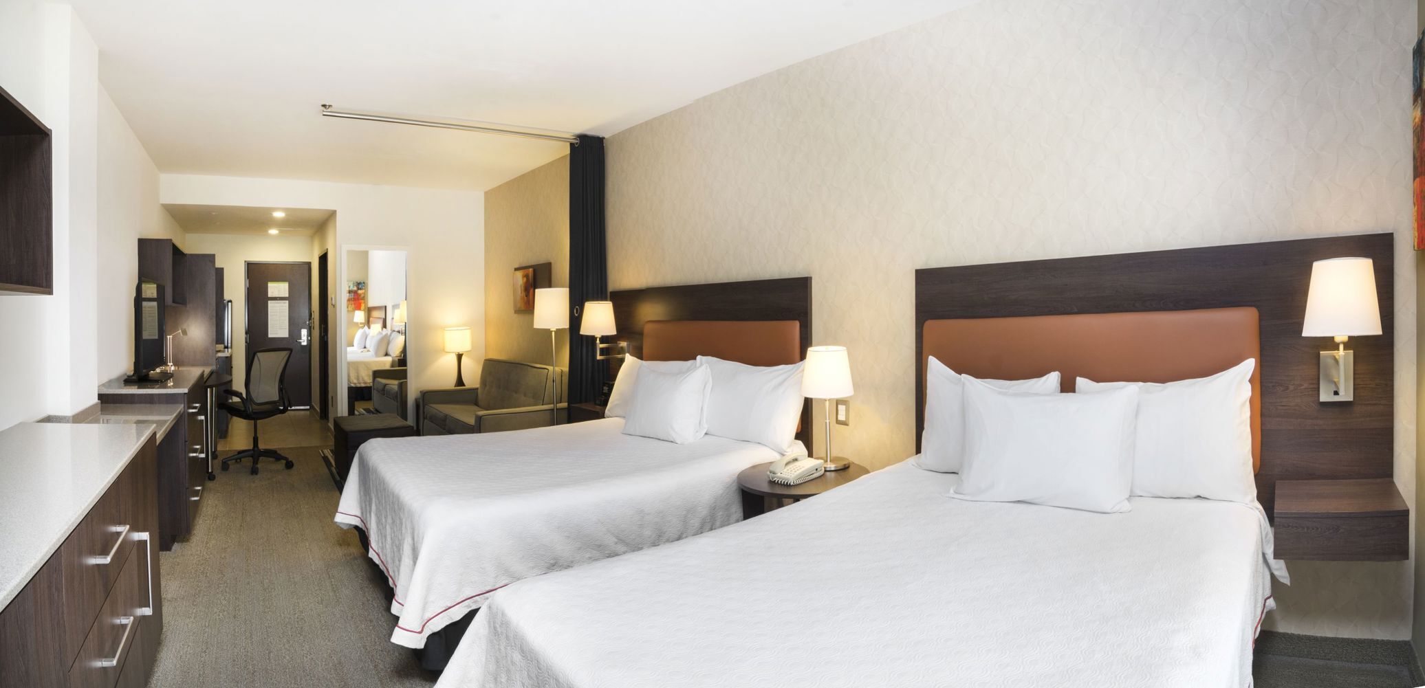 In-room safe, desk, laptop workspace, blackout curtains
