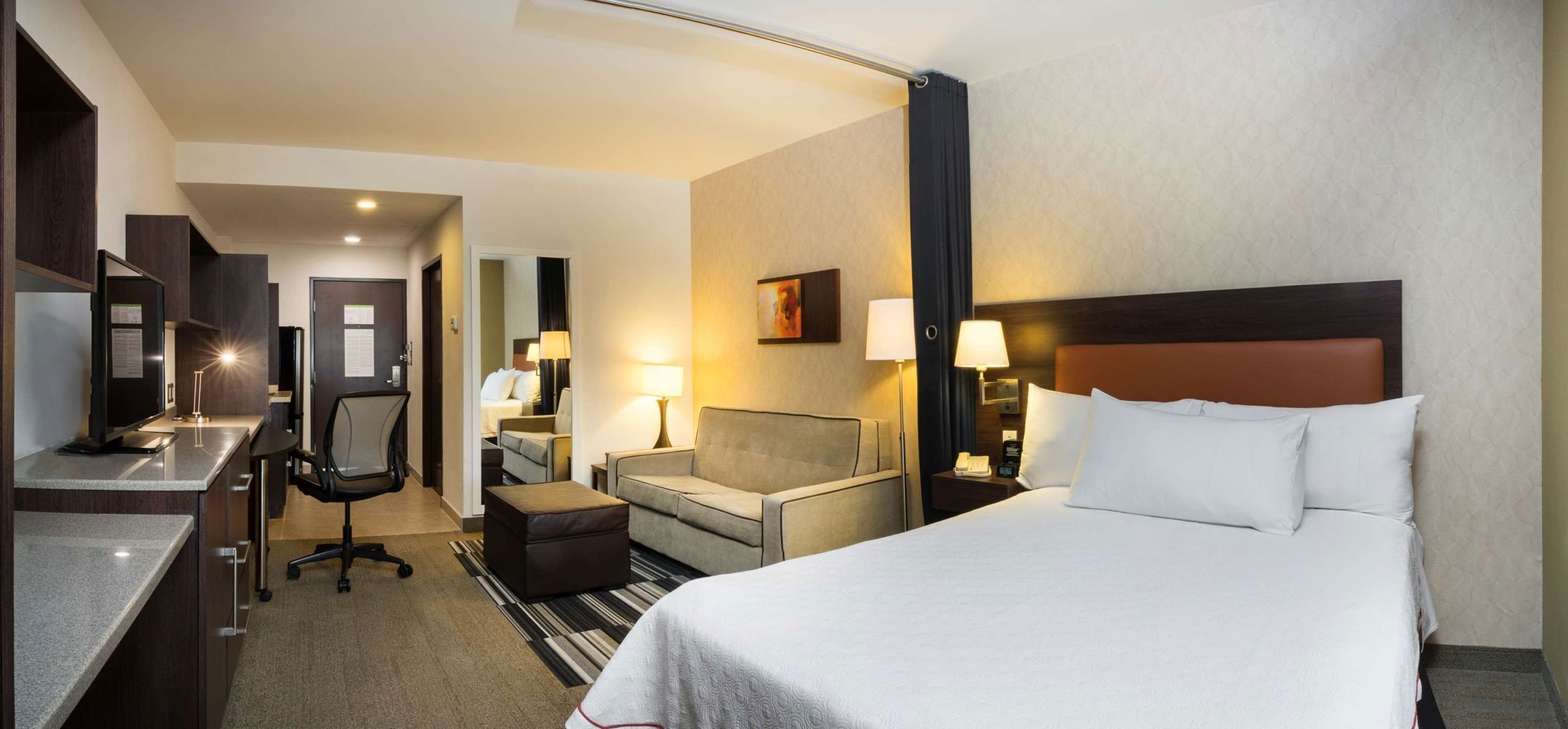 In-room safe, desk, laptop workspace, blackout curtains