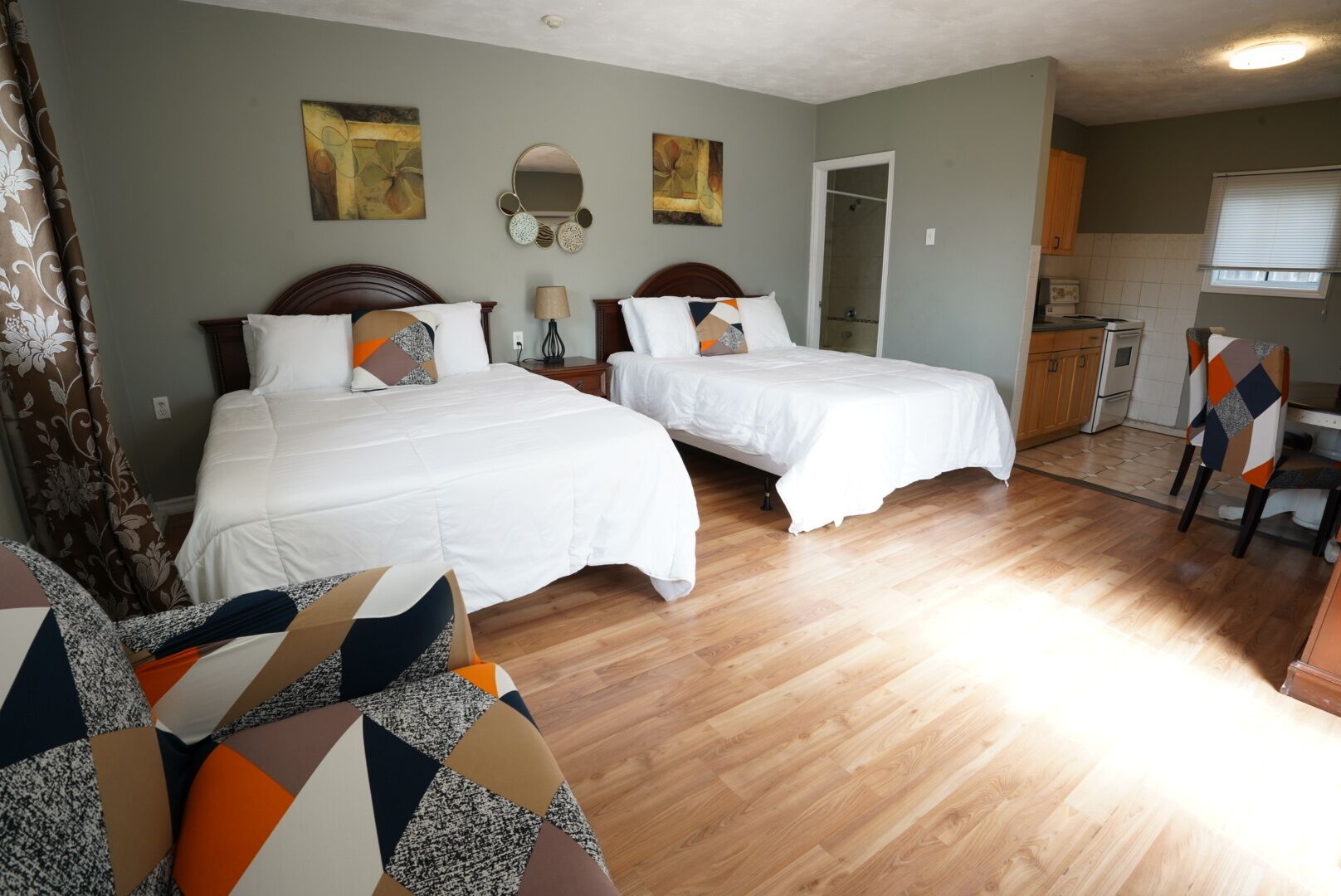 Blackout curtains, cots/infant beds, free WiFi, bed sheets