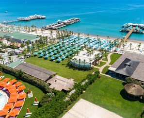 Private beach, white sand, beach cabanas, sun loungers
