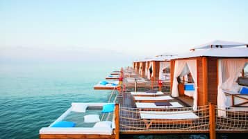 Private beach, white sand, beach cabanas, sun loungers