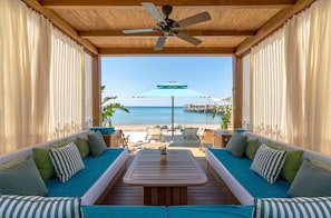 Private beach, white sand, beach cabanas, sun-loungers