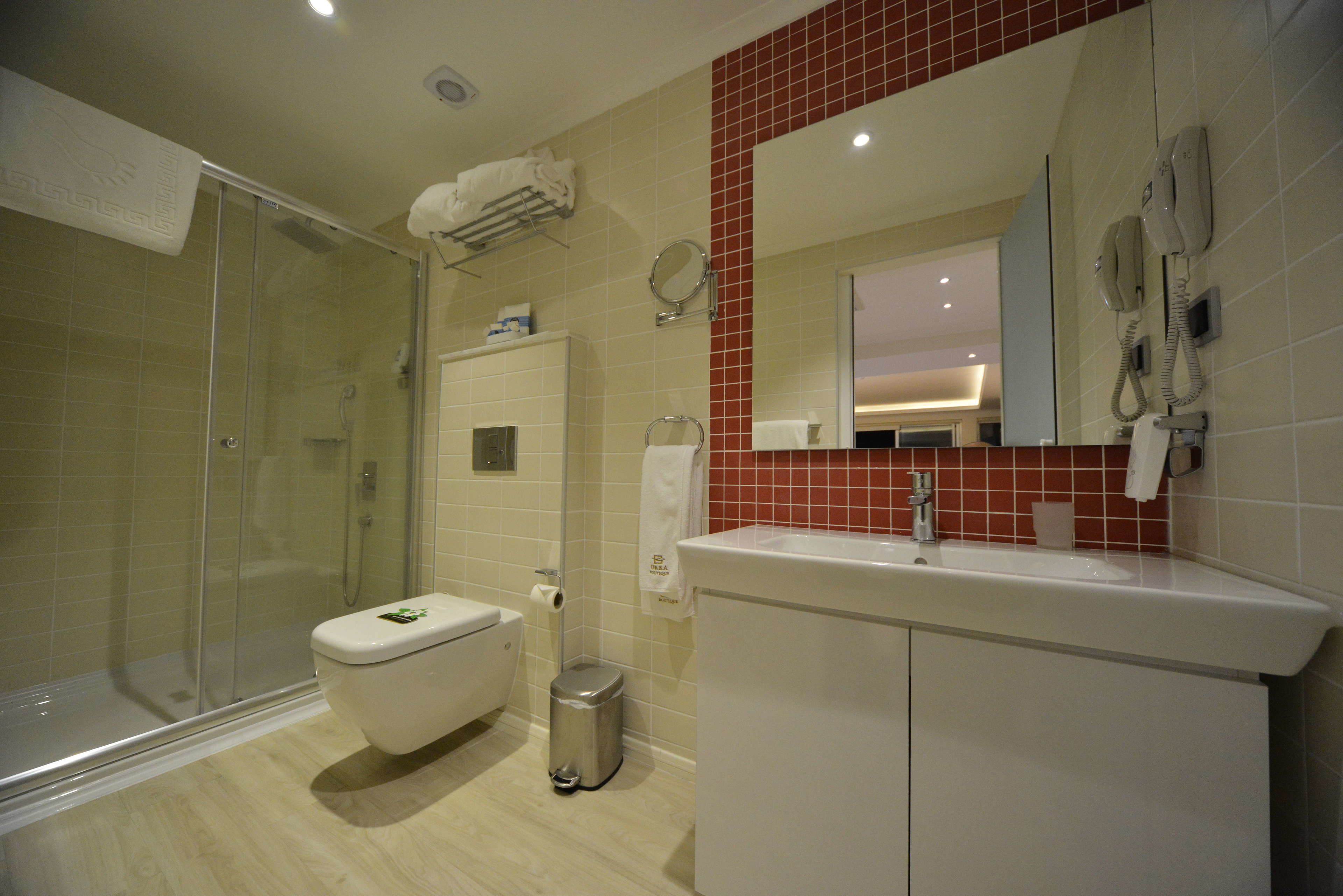 shower, free toiletries, hair dryer, bathrobes