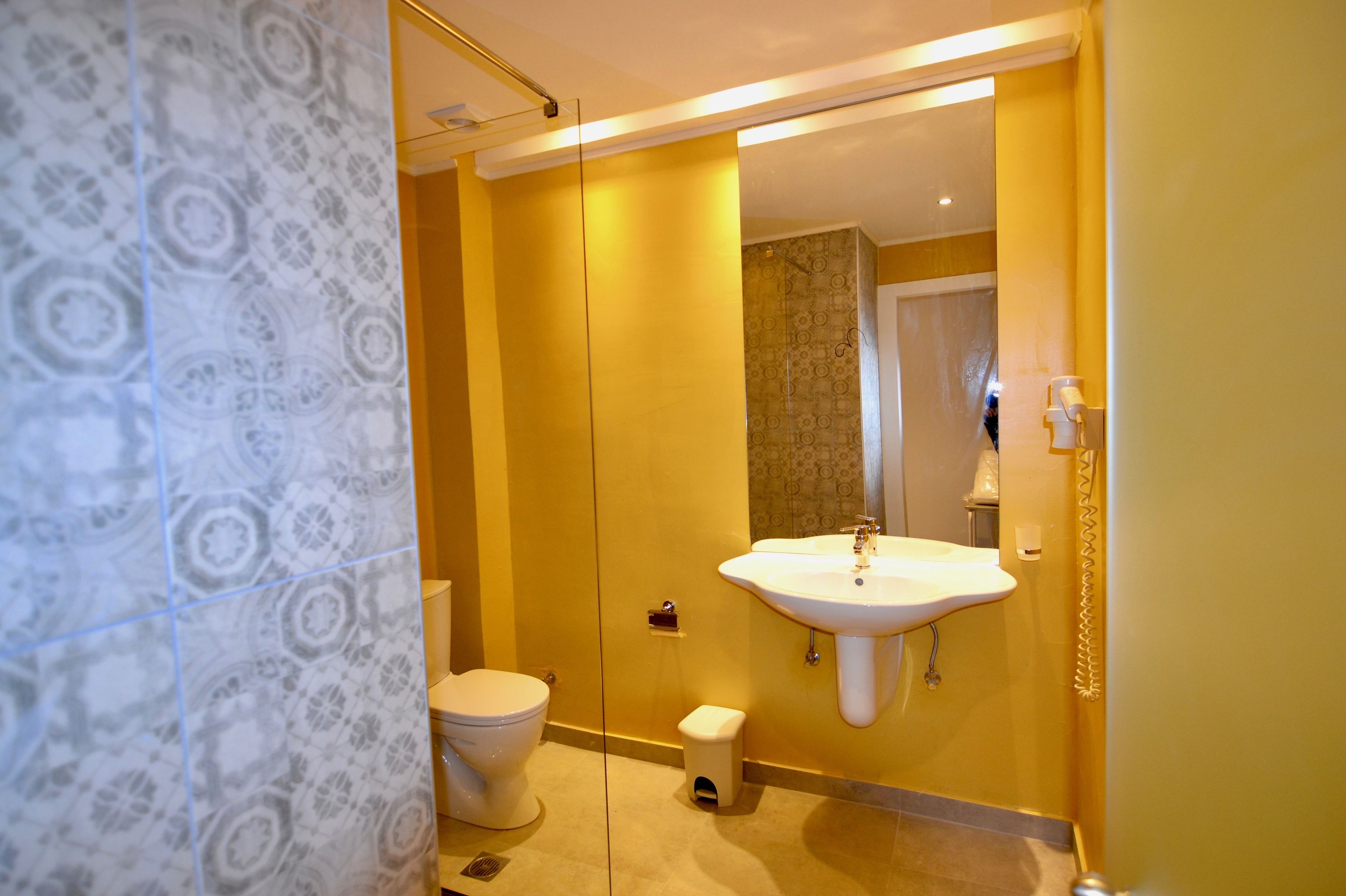 free toiletries, hair dryer, towels