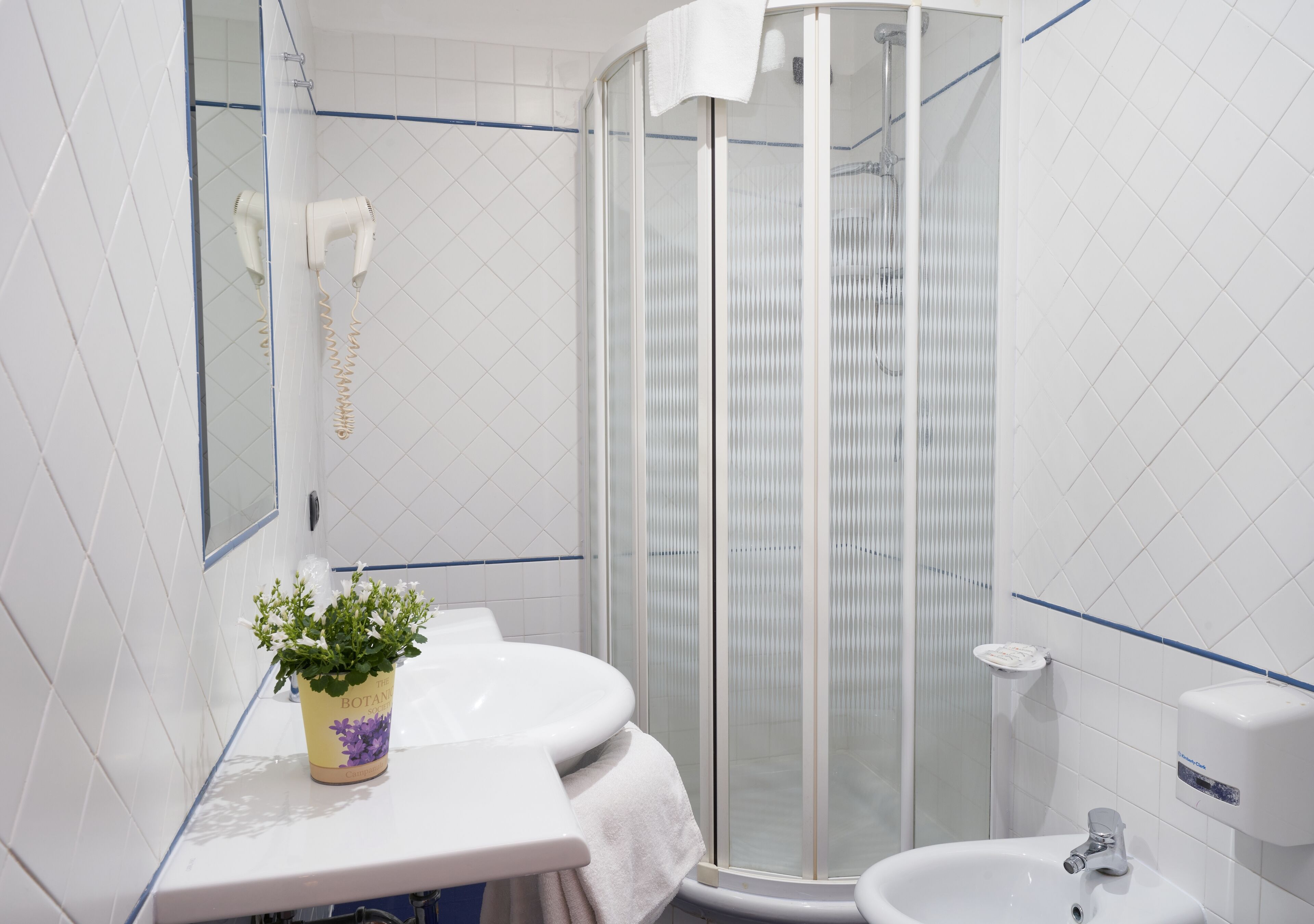 classic double room | bathroom | shower, rainfall showerhead, eco-friendly toiletries, hair dryer
