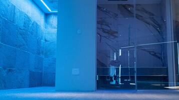 Een sauna, een bubbelbad, een stoombad, massagebehandelingen