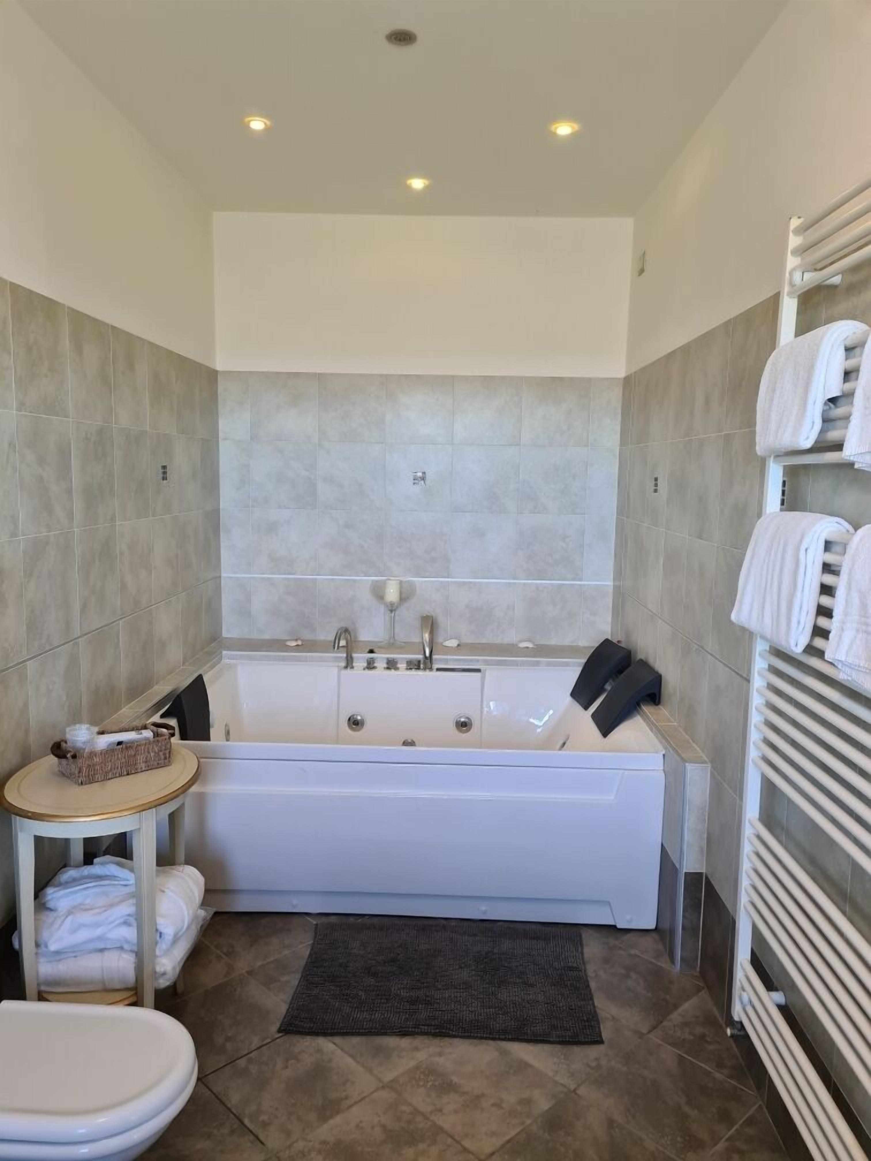 superior double room, garden view | bathroom | shower, free toiletries, hair dryer, bidet