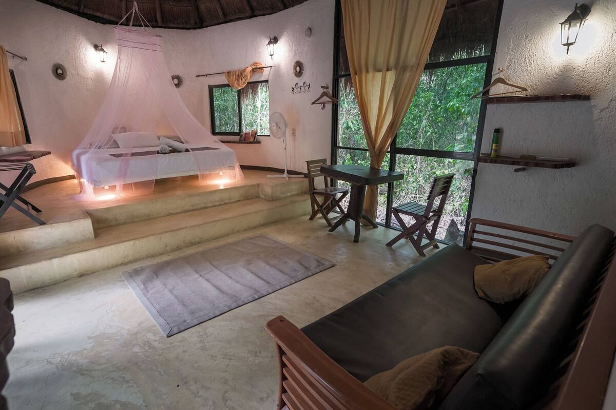 Bungalo Refugio | Seprai premium, didekorasi berbeda-beda, dan seprai linen