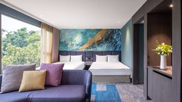 Premier Family Room | Down comforters, minibar, blackout drapes, iron/ironing board