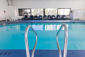 Indoor pool, outdoor pool, open 8 AM to 10 PM, sun loungers