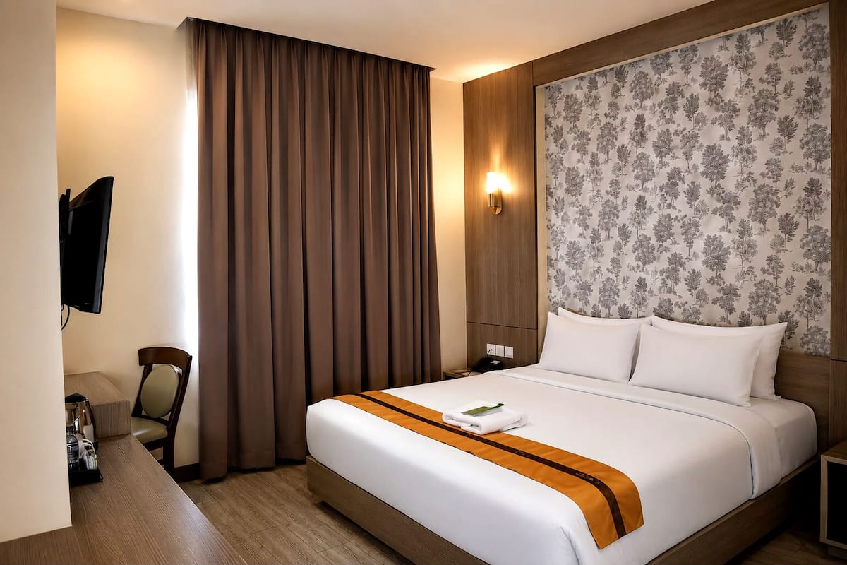 Superior Double Room | Minibar, in-room safe, desk, blackout drapes