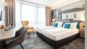 行政客房, 1 张双人床 (Converts to 2 Twin Beds) | 1 多间卧室、防过敏的被褥、记忆海绵床垫、特色装修