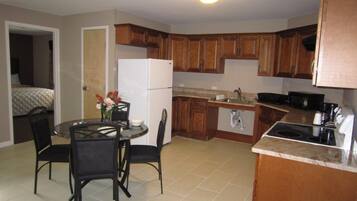 Fridge, microwave, coffee/tea maker