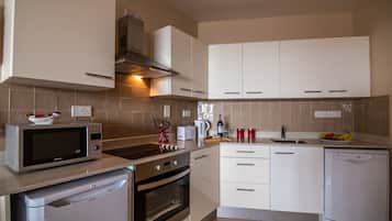 Fridge, microwave, stovetop, dishwasher