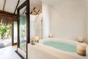 Junior Suite, 1 King Bed, Private Pool, Beachfront | Deep soaking bathtub - The Beach Tulum Hotel (Tulum)