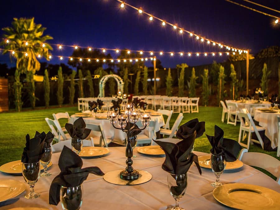 Outdoor wedding area