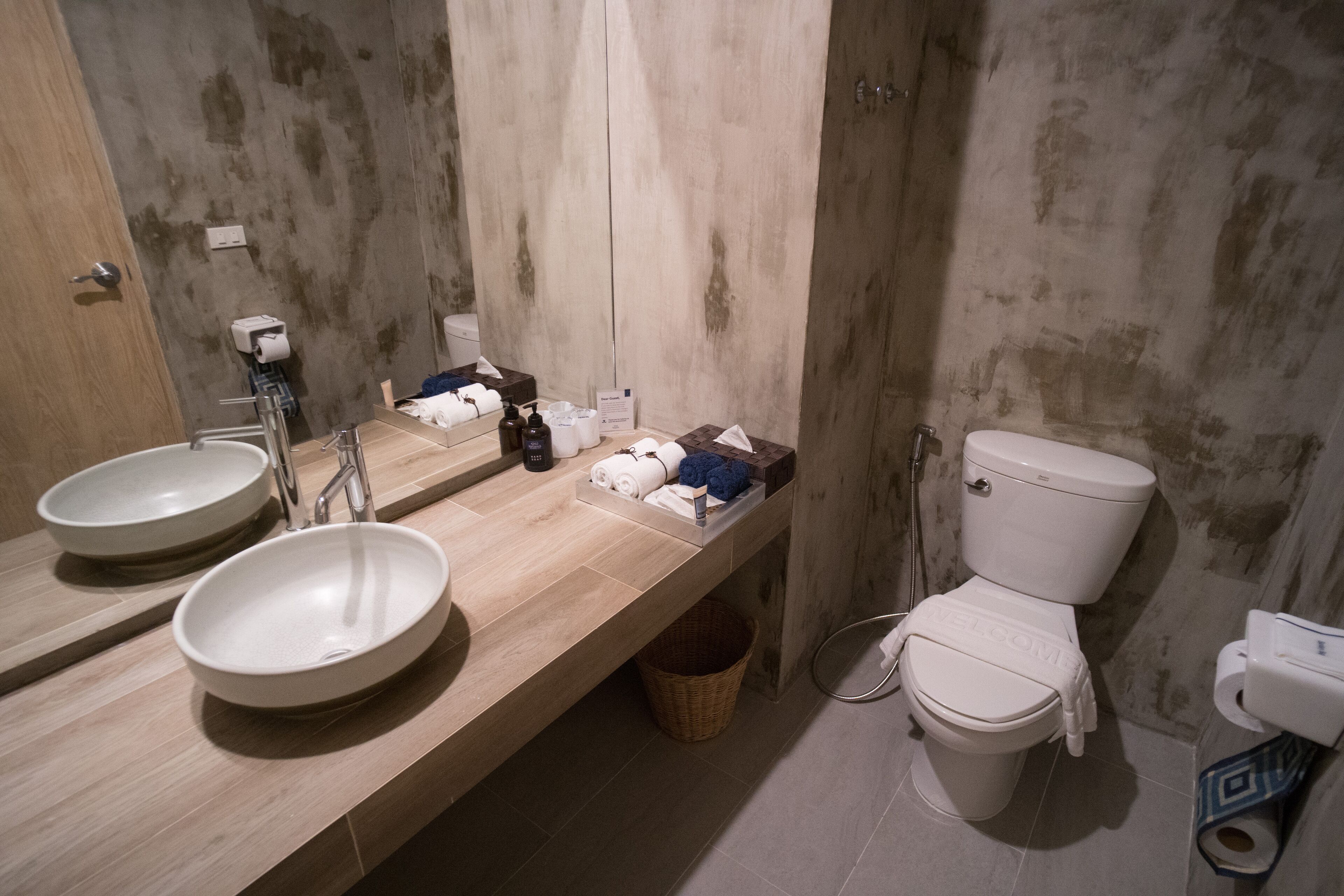 shower, slippers, towels, soap