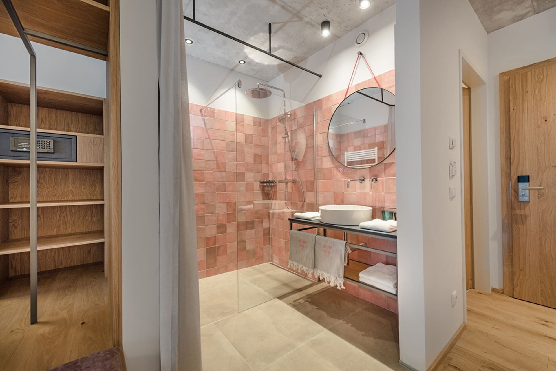 superior double room | bathroom | rainfall showerhead, free toiletries, hair dryer, towels