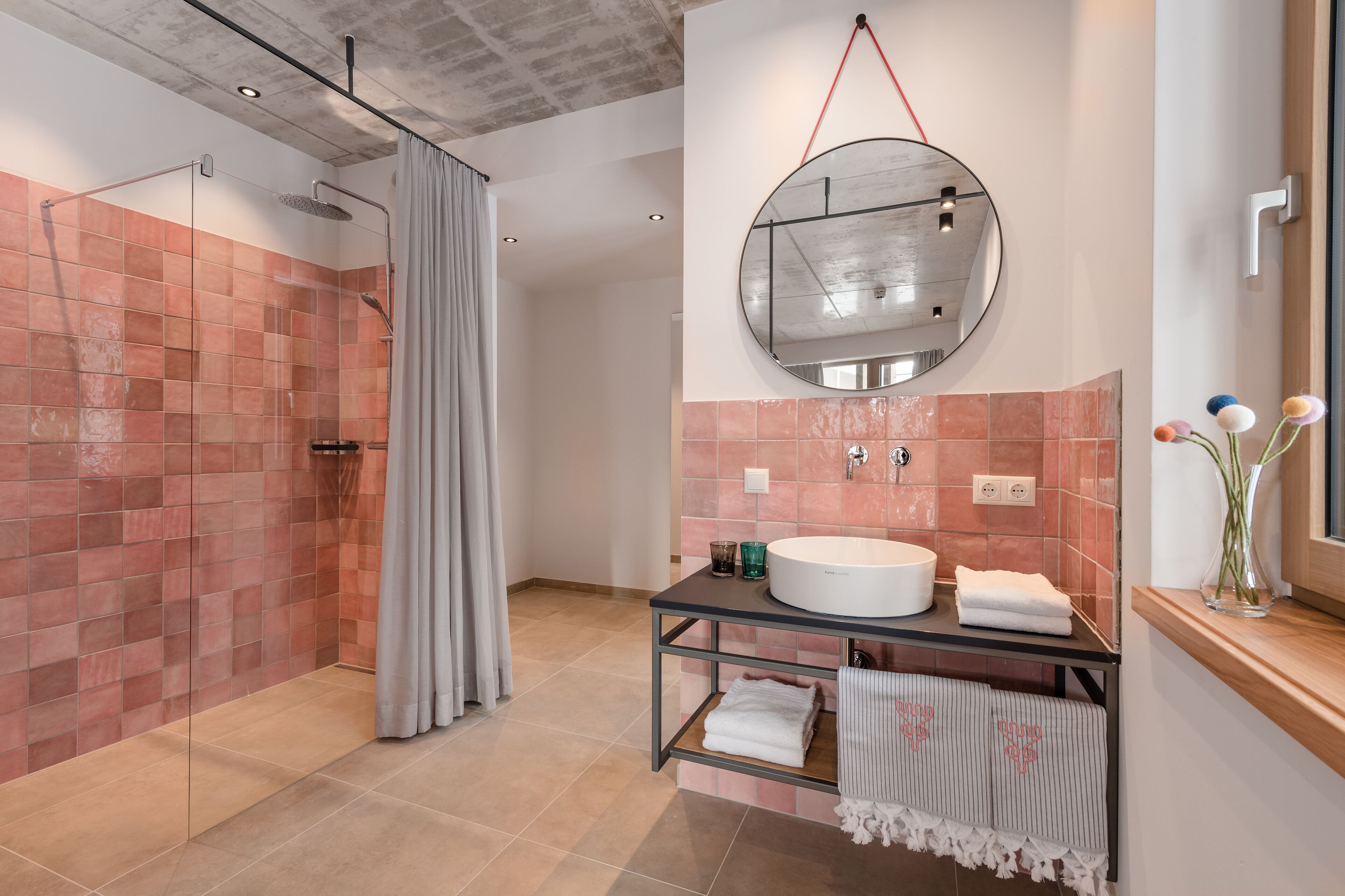 signature double room | bathroom | rainfall showerhead, free toiletries, hair dryer, towels