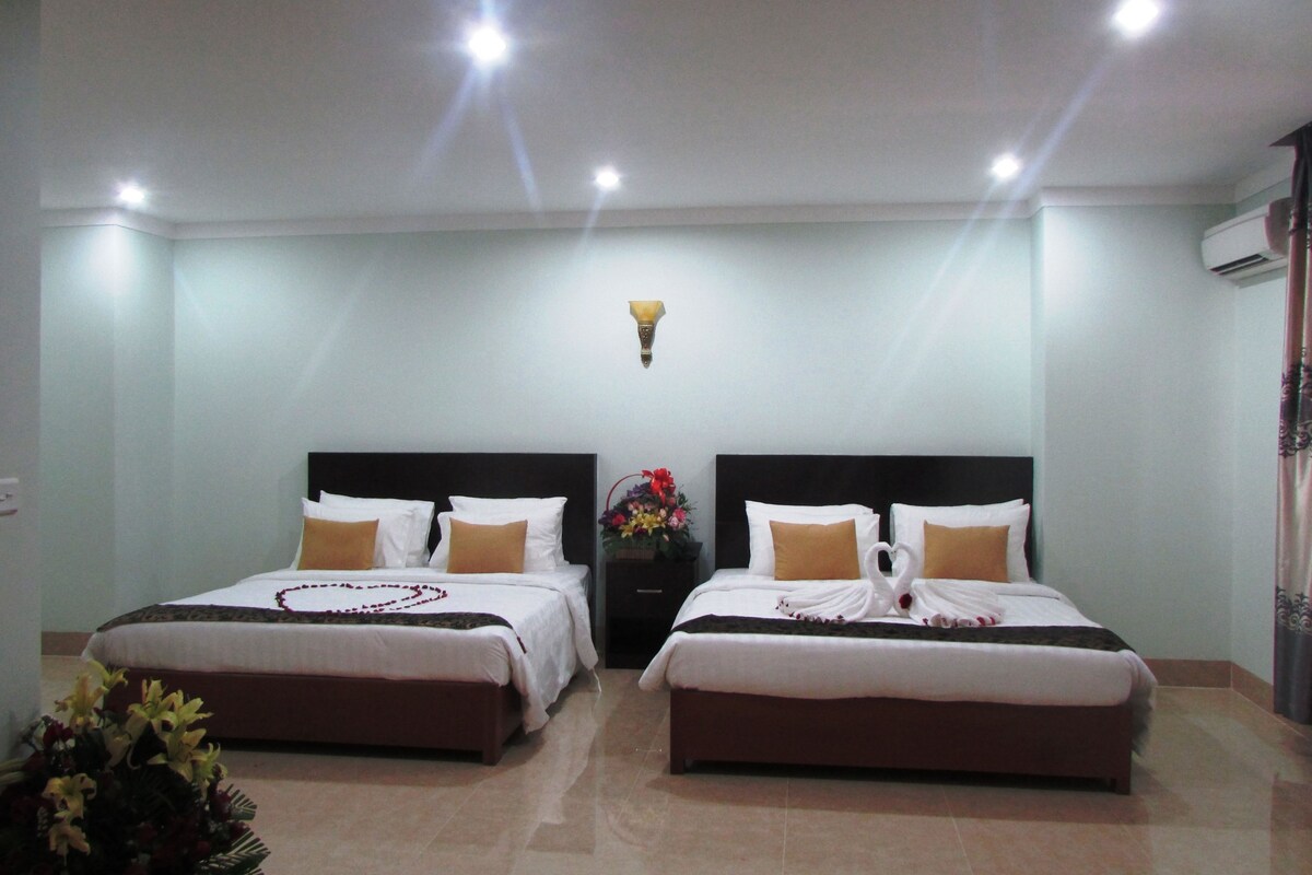Pillow-top beds, free minibar items, in-room safe