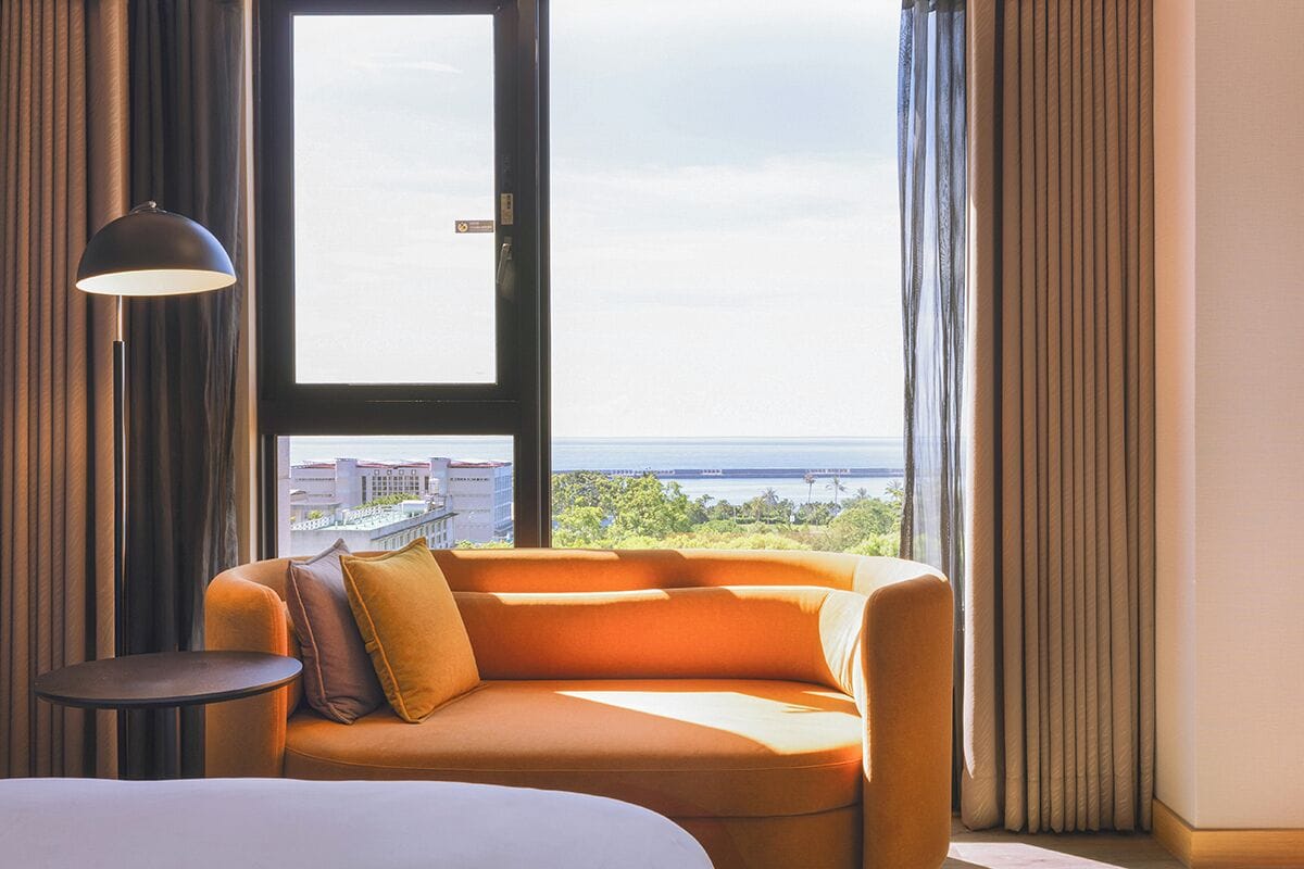 Deluxe Family Room with Ocean View  | Down comforters, desk, laptop workspace, blackout drapes