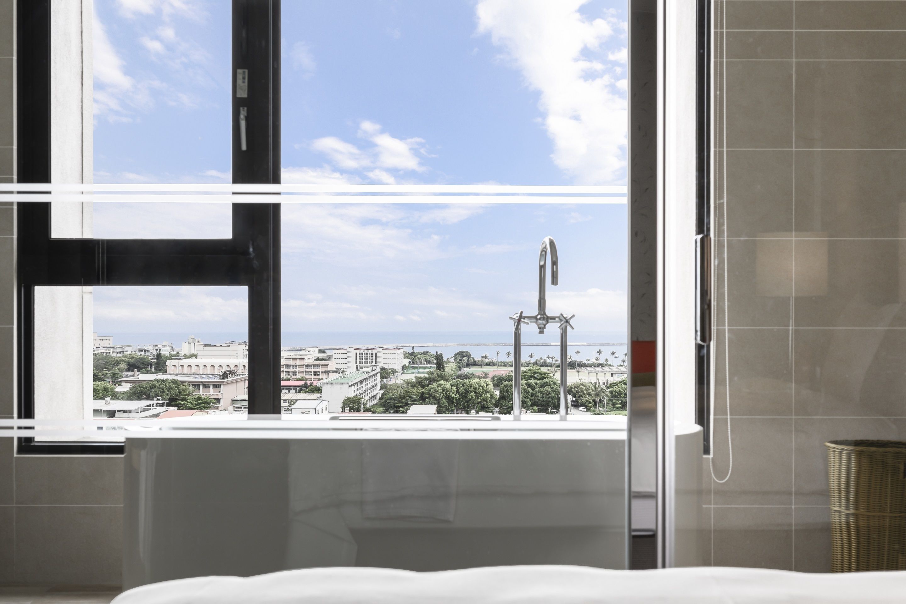 premier king room with ocean view | 1 bedroom, down duvets, desk, laptop workspace