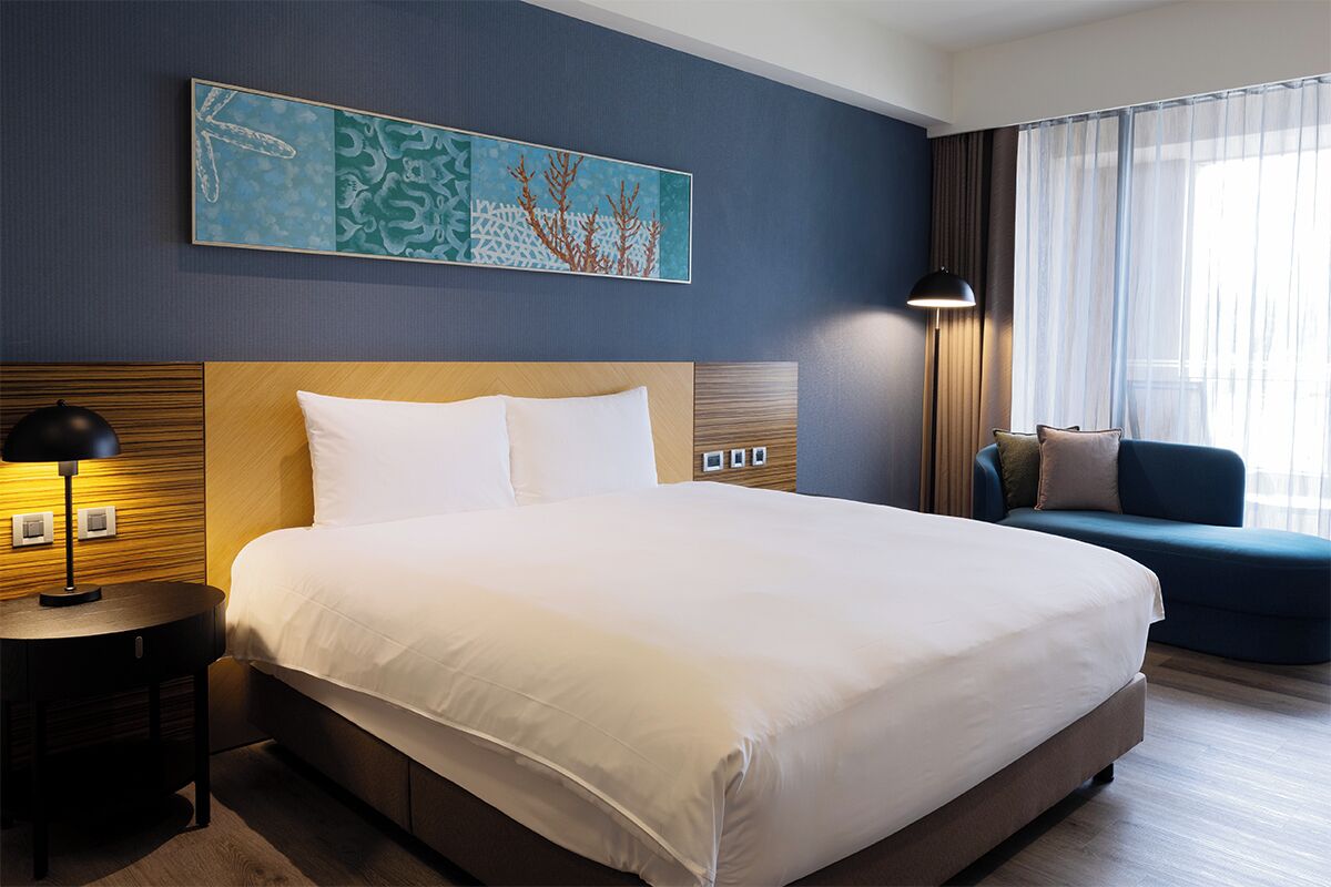 Deluxe King Room | Down comforters, desk, laptop workspace, blackout drapes