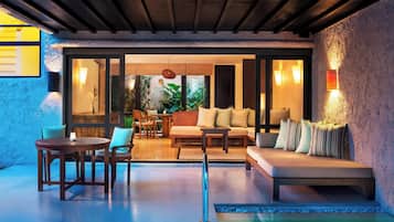 Duplex, 1 Bedroom, Balcony | Living area | Flat-screen TV, DVD player, iPod dock