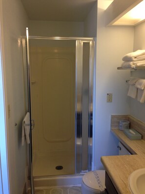 Shower, hair dryer, towels - Silver Sage Inn Moab (Moab)