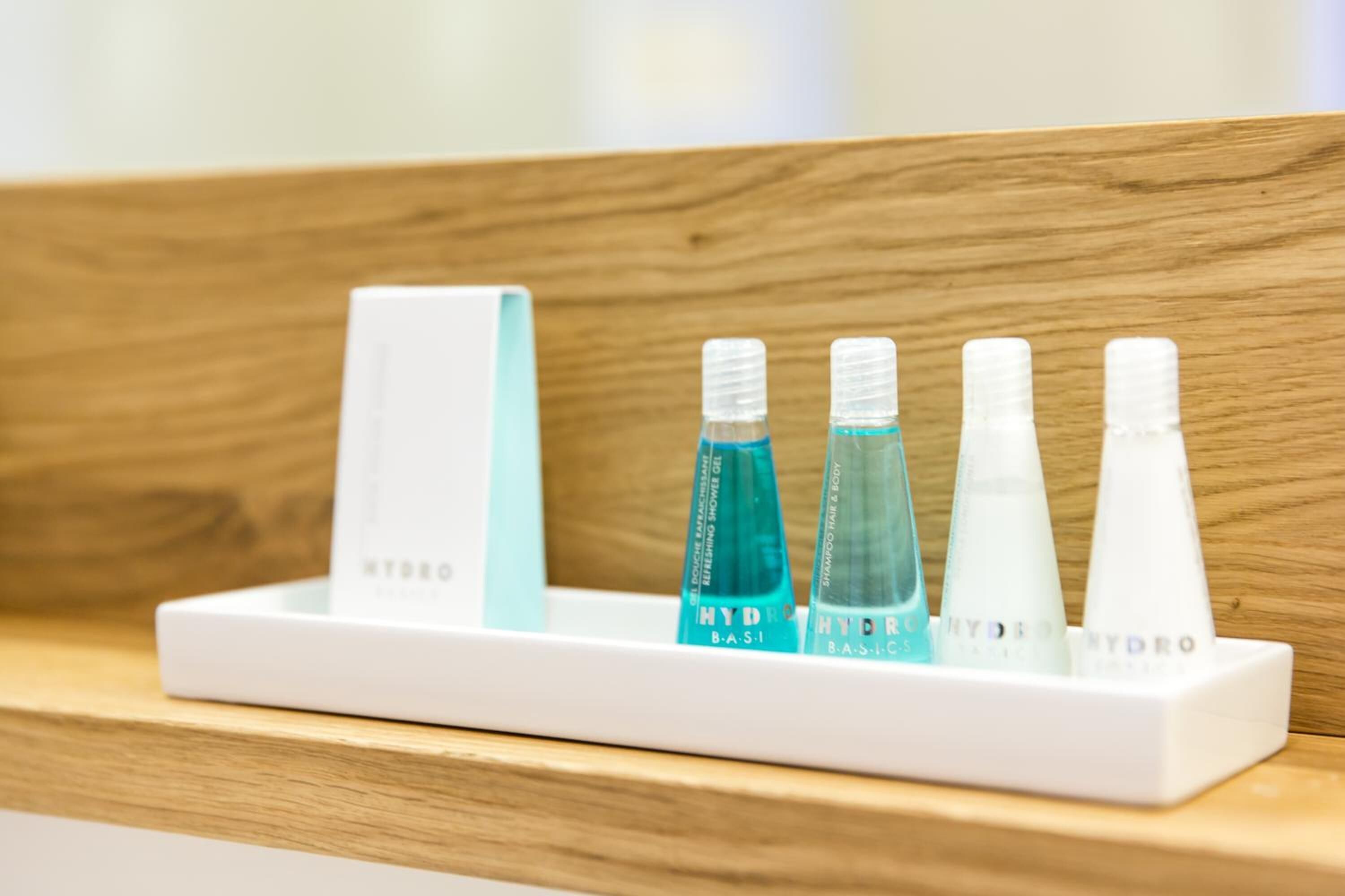 free toiletries, hair dryer, towels