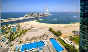 2 outdoor pools, open 9 AM to 9 PM, pool umbrellas, sun loungers