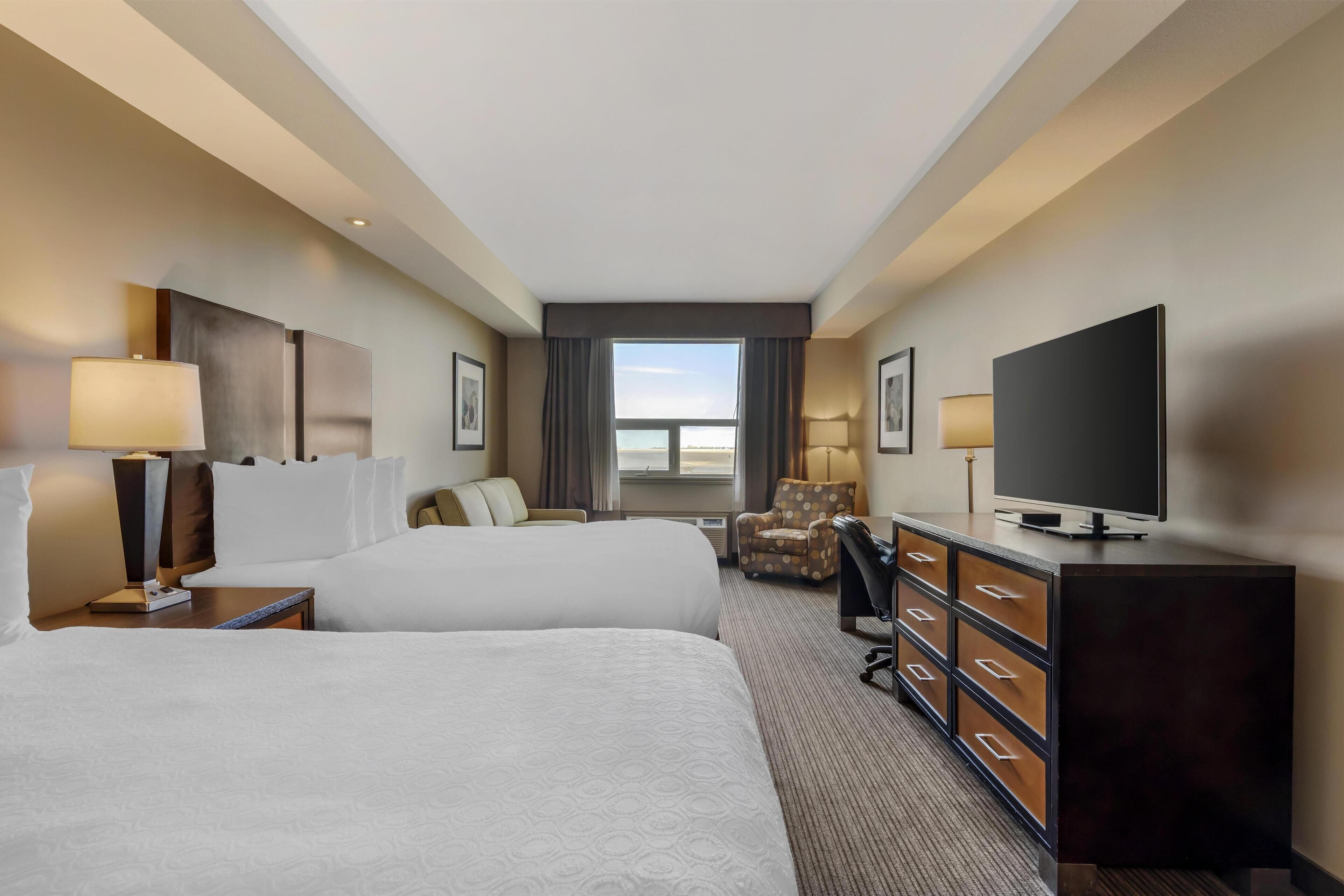 Standard Room, 2 Queen Beds, Non Smoking, Kitchenette | In-room safe, desk, laptop workspace, blackout drapes