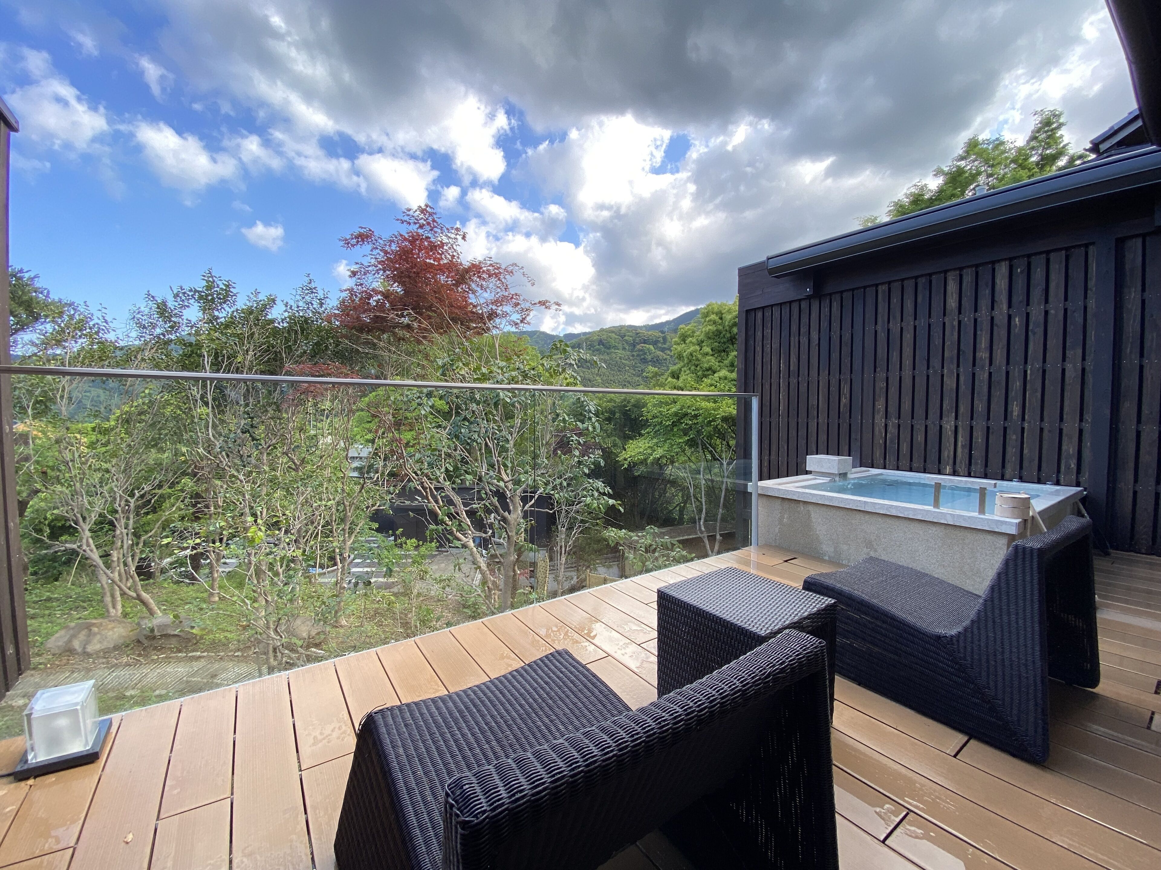 Japanese Twin Room "HATSUSE" with Open Air Bath, Non Smoking  | Bathroom | Free toiletries, hair dryer, slippers, electronic bidet