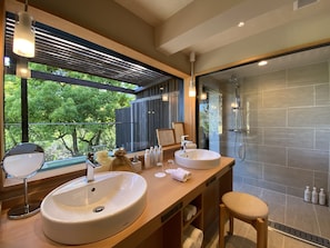 Japanese Twin Room "TAKAMADO" with Open Air Bath, Non Smoking | Minibar, in-room safe, free WiFi, bed sheets