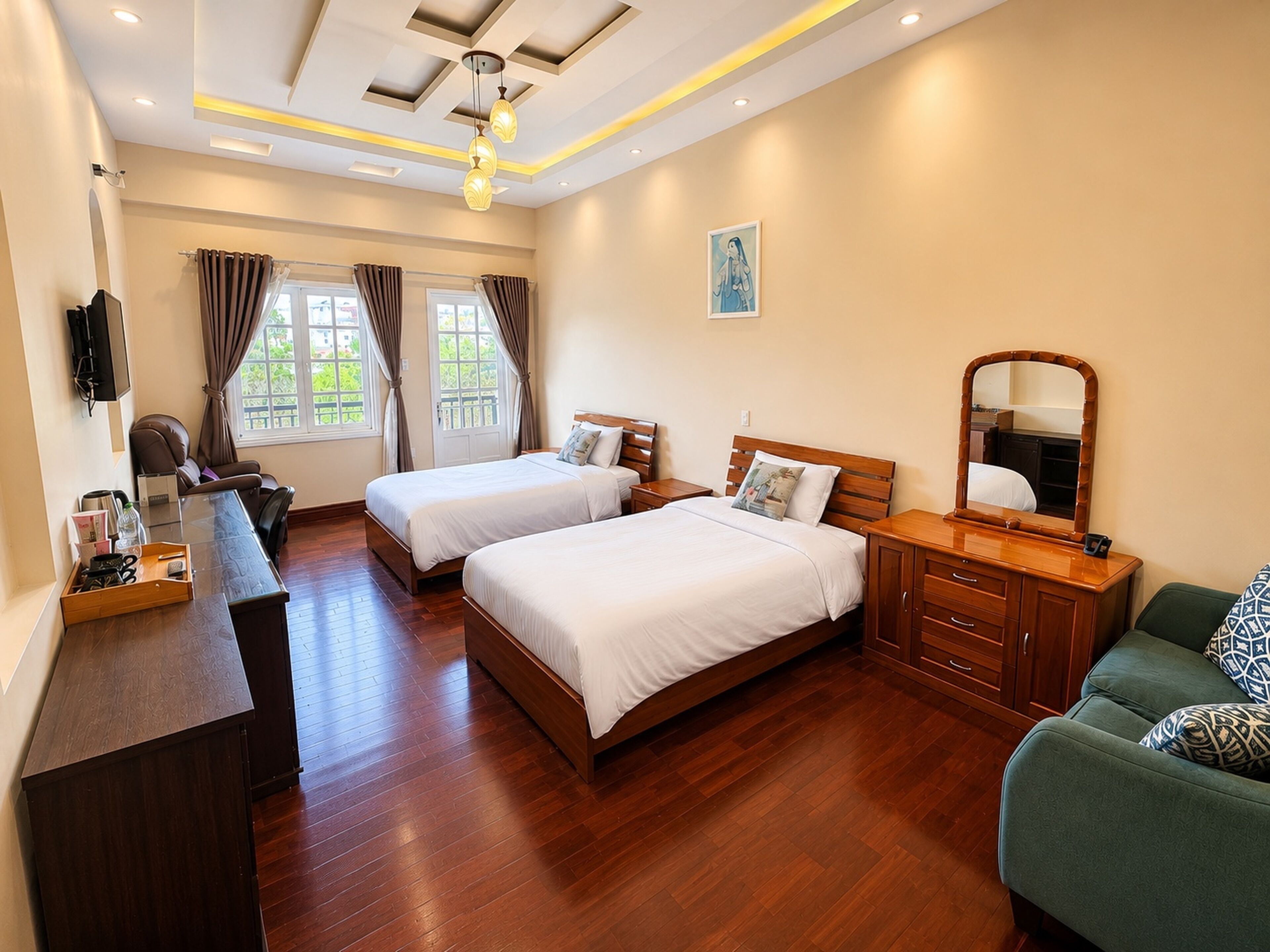 Deluxe Twin Room (Tigon) | Gebar bulu kapas, tilam berlapik, item bar mini percuma 
