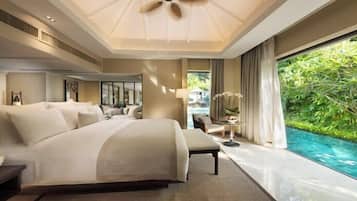 Two Bedroom Anantara Pool Villa | Ropa de cama hipoalergénica, edredón y minibar